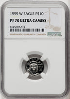 1999-W $10 Tenth-Ounce Platinum Brown Label NGC PF70