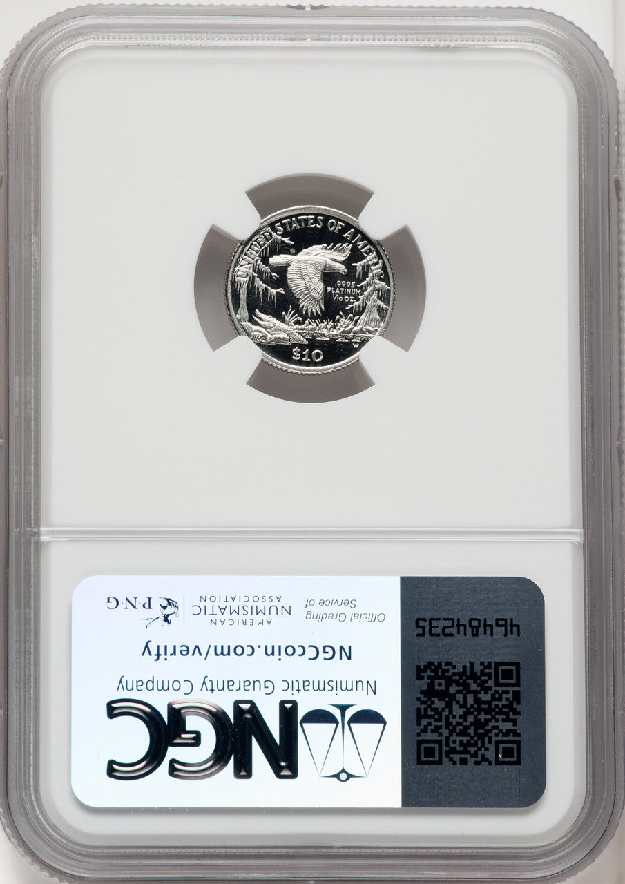 1999-W $10 Tenth-Ounce Platinum Brown Label NGC PF70