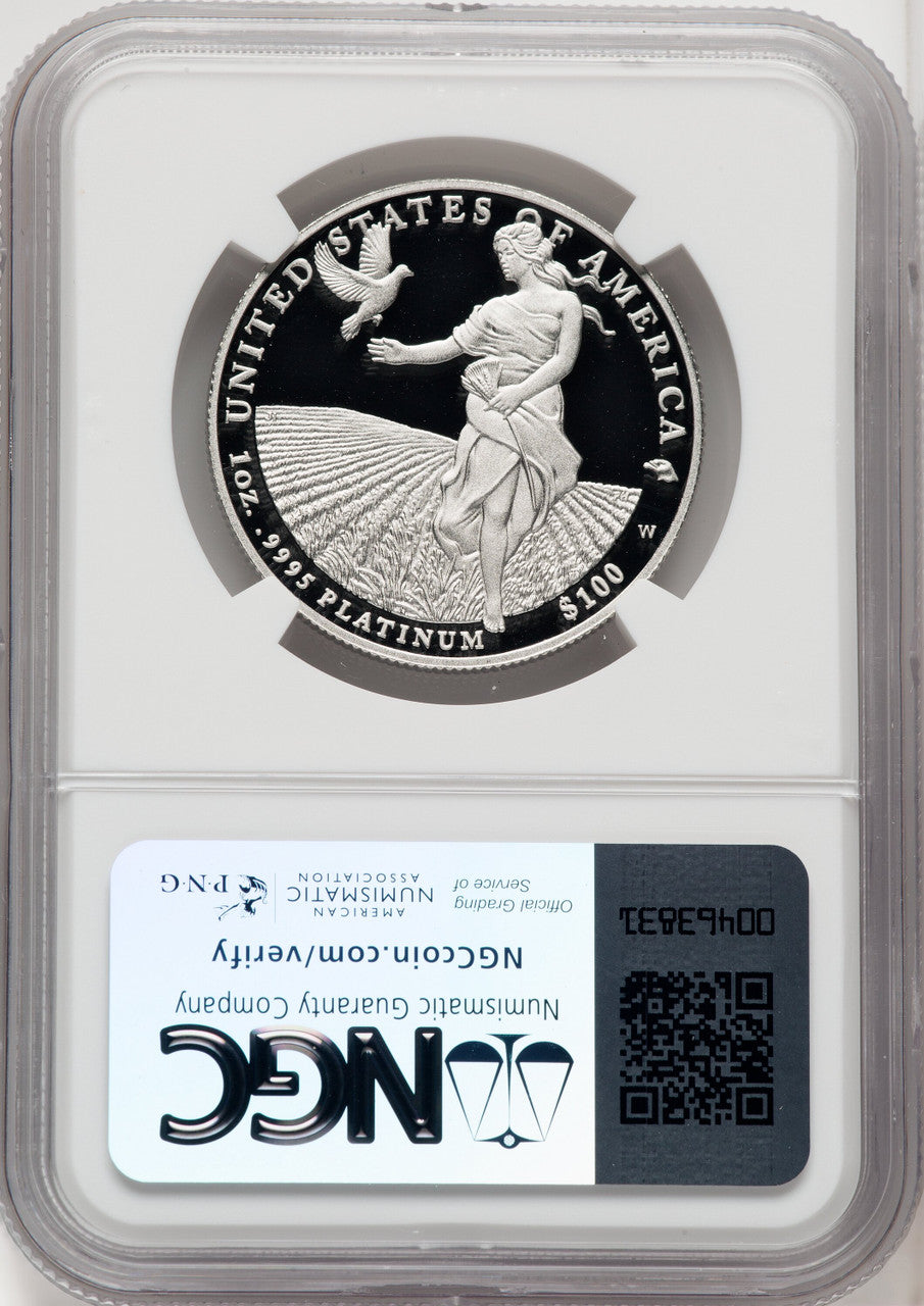 2011-W $100 One-Ounce Platinum Eagle Statue of Liberty Brown Label NGC PF70 (767021007)