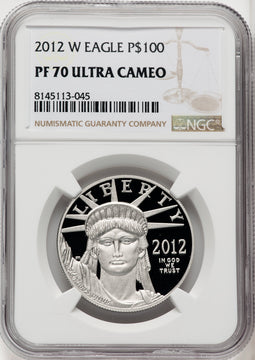 2012-W $100 One-Ounce Platinum Eagle Brown Label NGC PF70 (505954012)