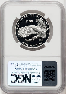 2020-W $100 One Ounce Platinum Eagle Happiness PRDC Brown Label NGC PF70