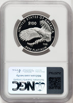 2020-W $100 One Ounce Platinum Eagle Happiness PRDC Brown Label NGC PF70