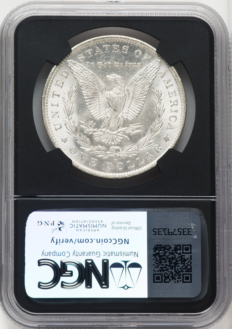 1885-O $1 Mike Castle Blk Core Franklin Series Morgan Dollar NGC MS67+