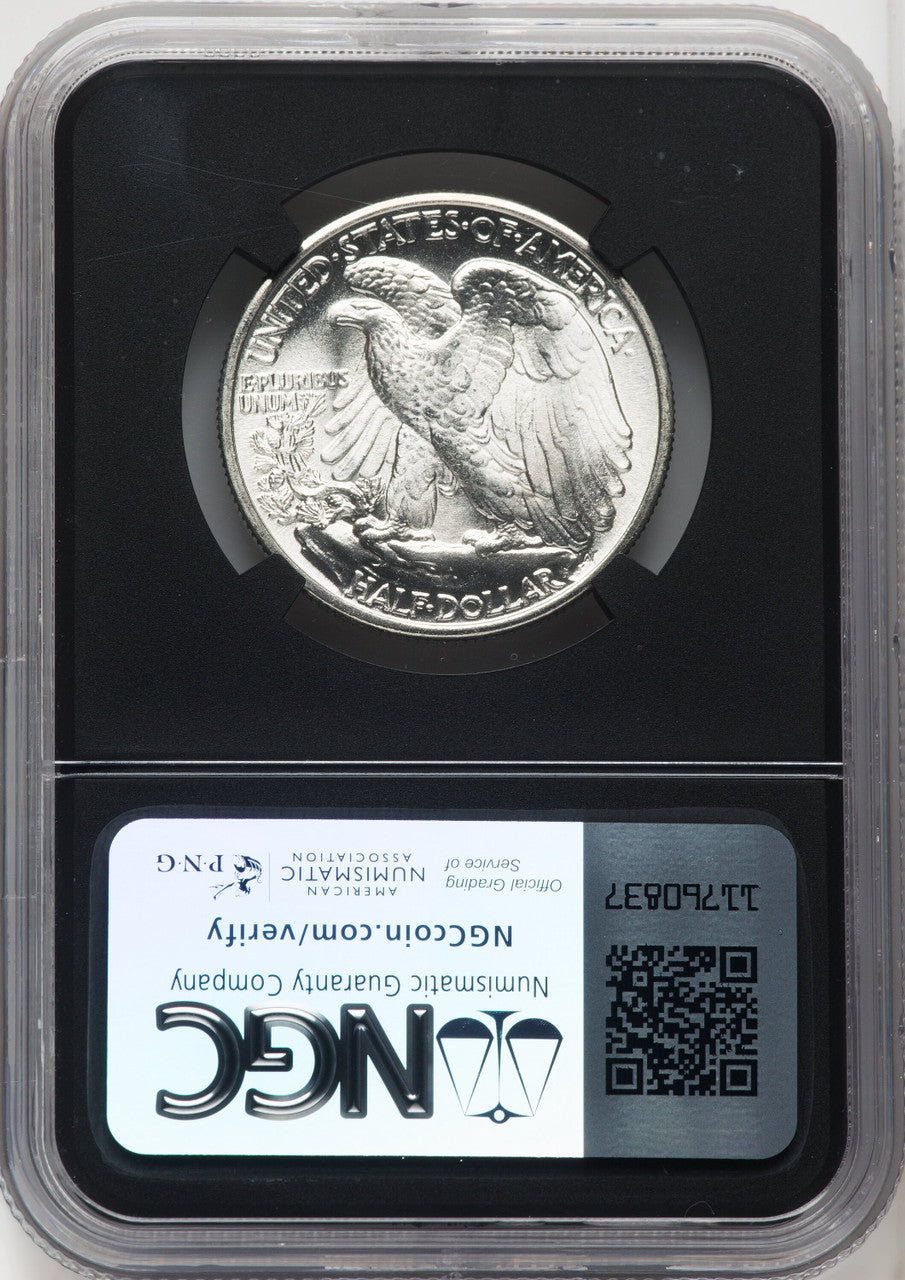1939 50C Mike Castle Blk Core Franklin Series Walking Liberty Half Dollar NGC MS67+ (762048011)
