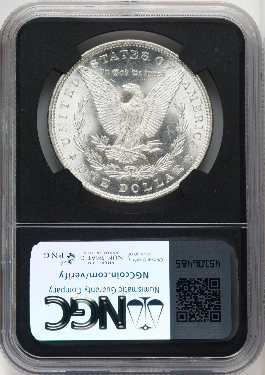 1883 $1 Mike Castle Blk Core Franklin Series Morgan Dollar NGC MS67 (764026039)