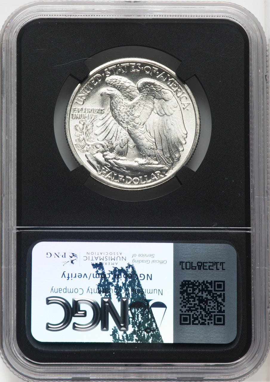 1939 50C Mike Castle Blk Core Franklin Series Walking Liberty Half Dollar NGC MS67+ (762048008)