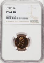 1939 1C RD Proof Lincoln Cent NGC PR67 (765465003)