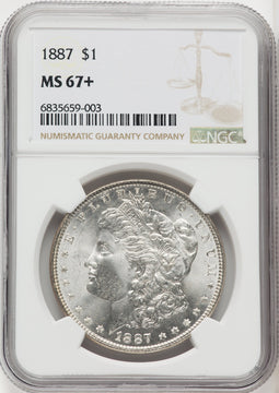 1887 $1 Morgan Dollar NGC MS67+