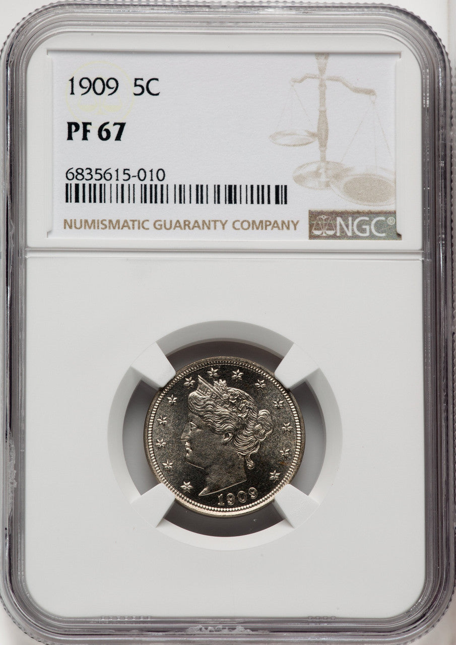 1909 5C Proof Liberty Nickel NGC PR67