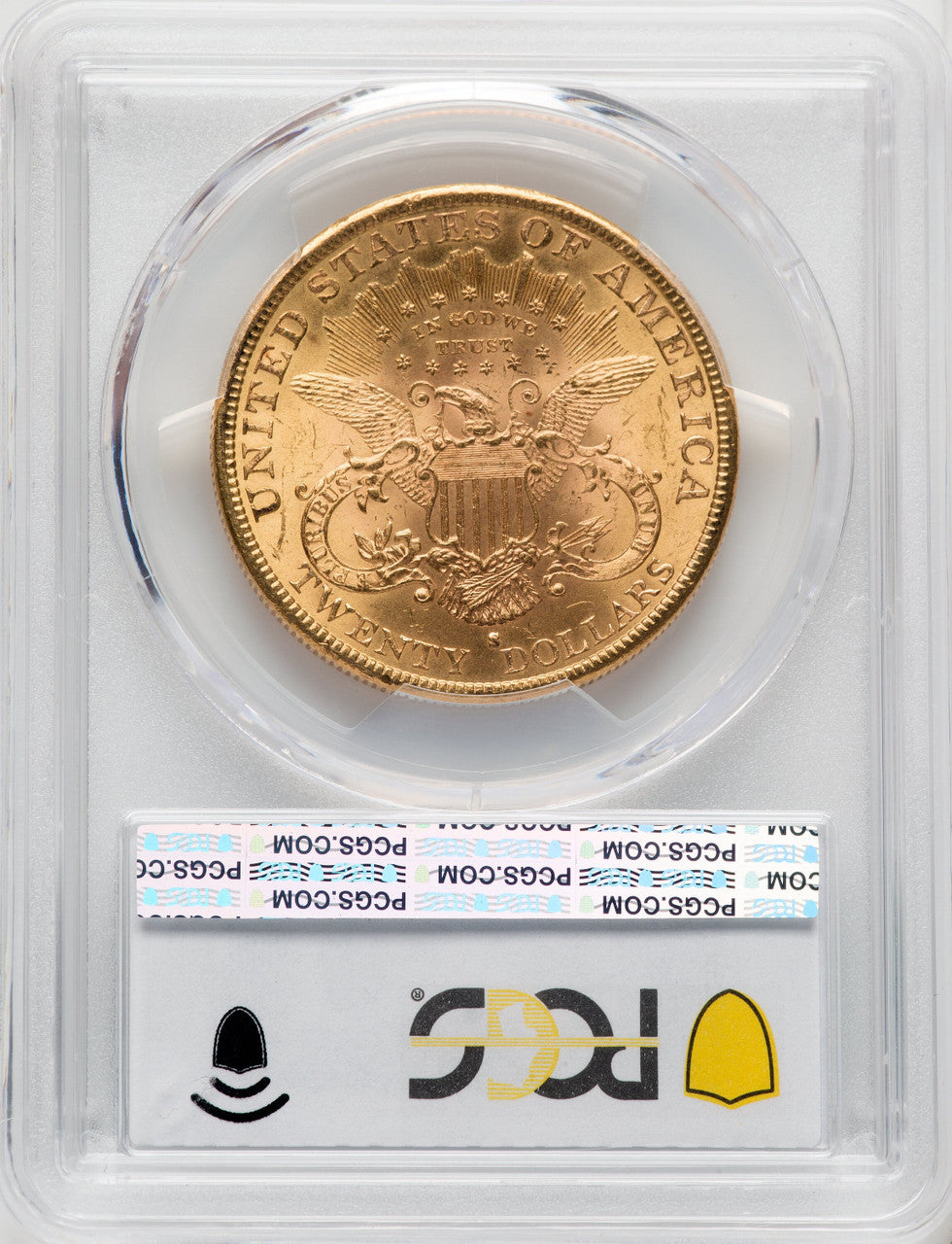 1892-S $20 CAC Liberty Double Eagle PCGS MS63+