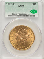 1897-S $20 Liberty Double Eagle CACG MS62 (171393012)