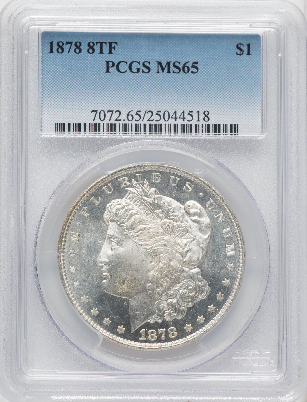 1878 8TF Morgan Dollar PCGS MS65