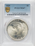 1925 $1 Peace Dollar PCGS MS67 (766888019)