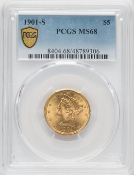 1901-S $5 Liberty Half Eagle PCGS MS68