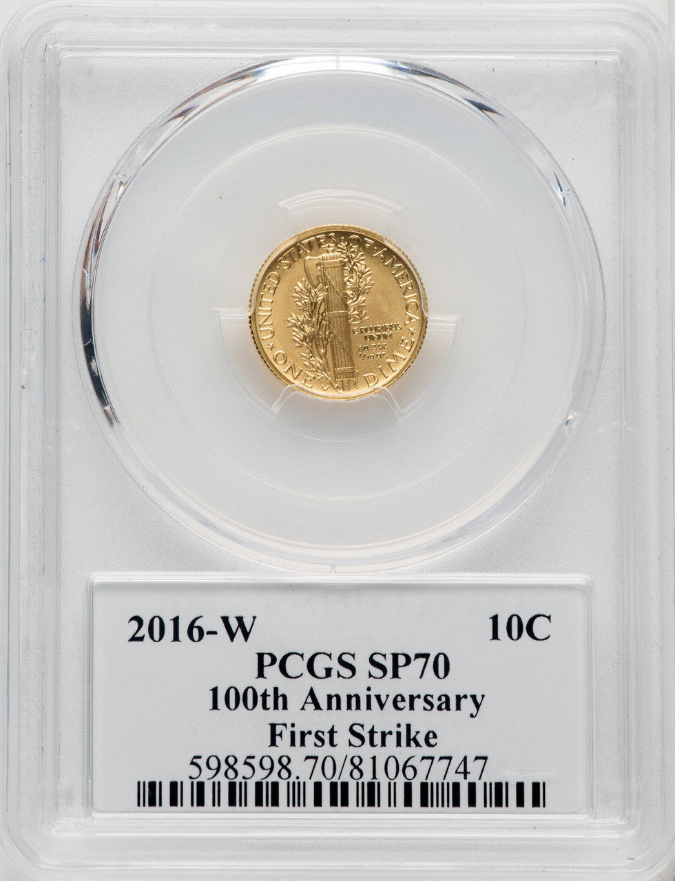 2016-W 10C-50C Gold Centennial Three Coin Set First Strike Modern Commemoratives PCGS MS70