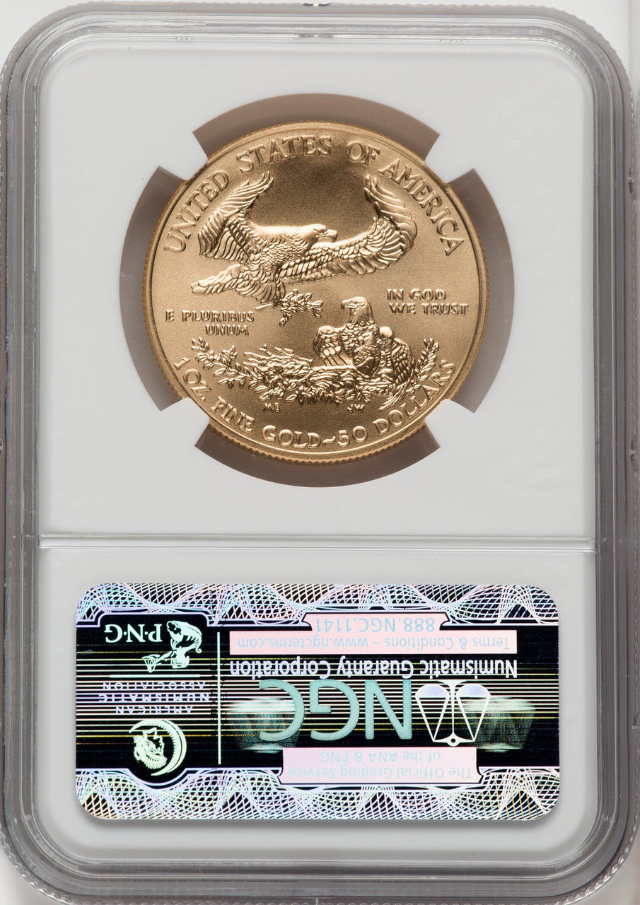 2013-W $50 One-Ounce Gold Eagle Brown Label NGC MS70