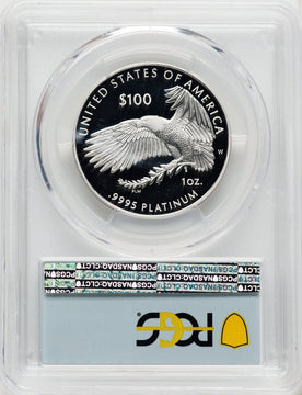 2020-W $100 One Ounce Platinum Eagle Happiness First Day of Issue PRDC FDI Flag PCGS PR70
