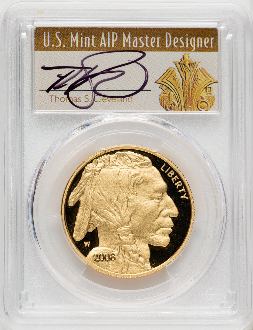 2008-W $50 One-Ounce Gold Buffalo .9999 Fine Gold Thomas Cleveland Art Deco Thomas Cleveland Art Deco PCGS PR70