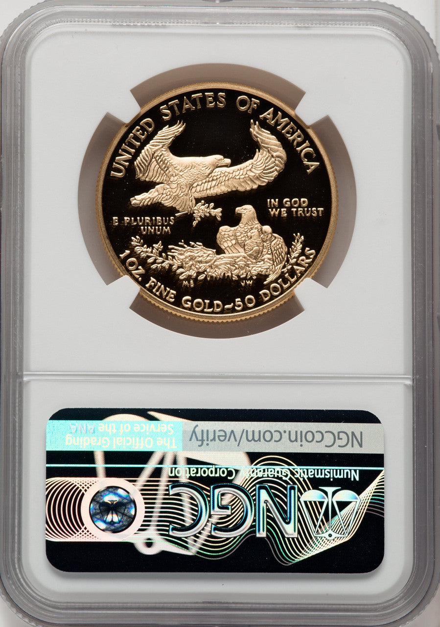 2019-W $50 One-Ounce Gold Eagle First Strike ER Blue NGC PF70