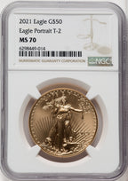 2021 One-Ounce Gold Eagle Type Two NGC MS70