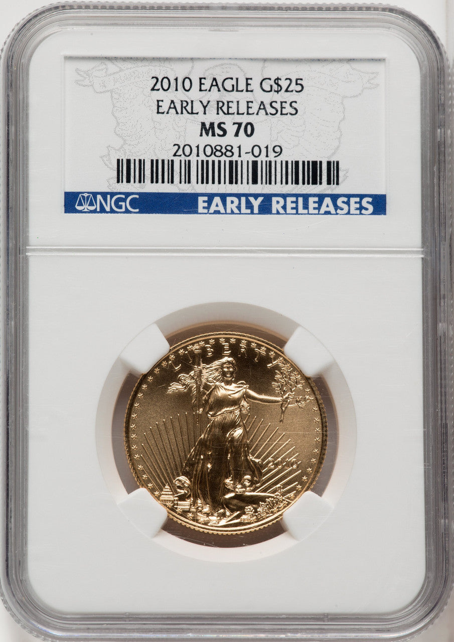 2010 $25 Half-Ounce Gold Eagle First Strike NGC MS70