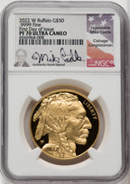 2022-W G$50 Gold Buffalo FDI DCAM FDI Mike Castle NGC PF70