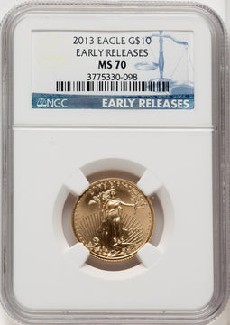 2013 $10 Quarter-Ounce Gold Eagle First Strike NGC MS70