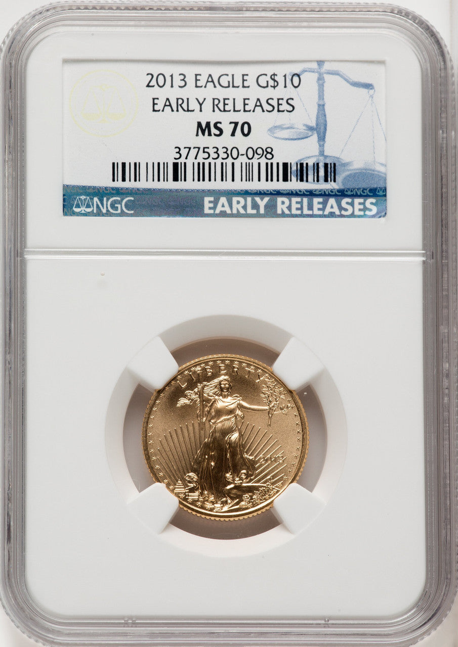2013 $10 Quarter-Ounce Gold Eagle First Strike NGC MS70