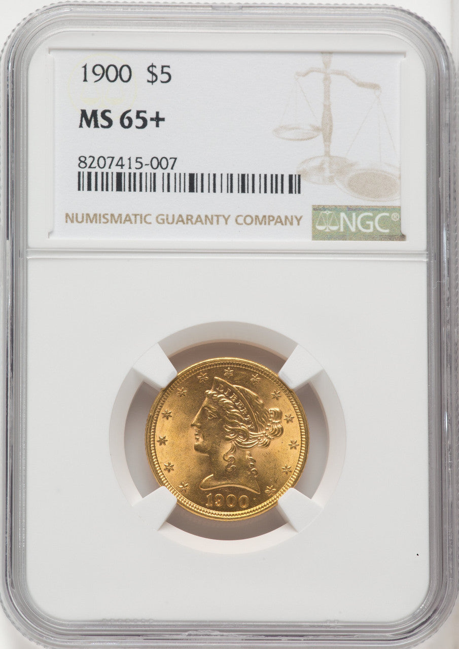 1900 $5 Liberty Half Eagle NGC MS65+