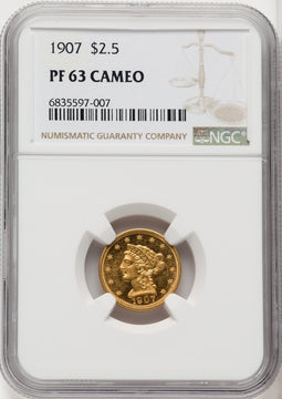 1907 $2.50 CA Proof Liberty Quarter Eagle NGC PR63