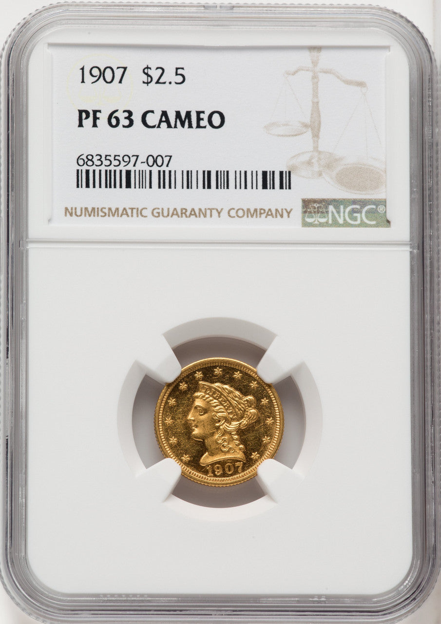 1907 $2.50 CA Proof Liberty Quarter Eagle NGC PR63