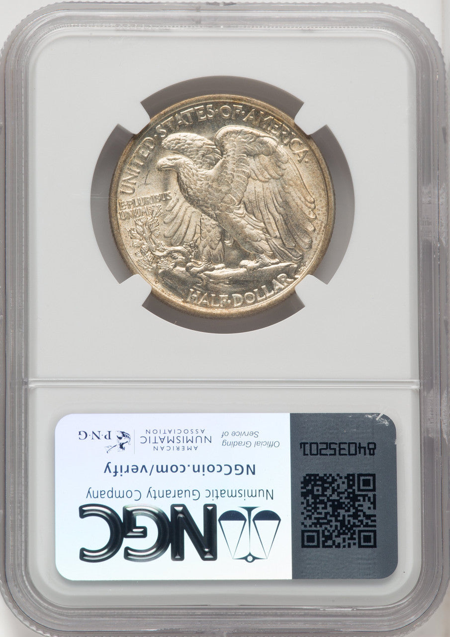 1918-D 50C Walking Liberty Half Dollar NGC MS64