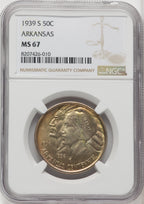 1939-S 50C Arkansas Commemorative Silver NGC MS67 (766974020)