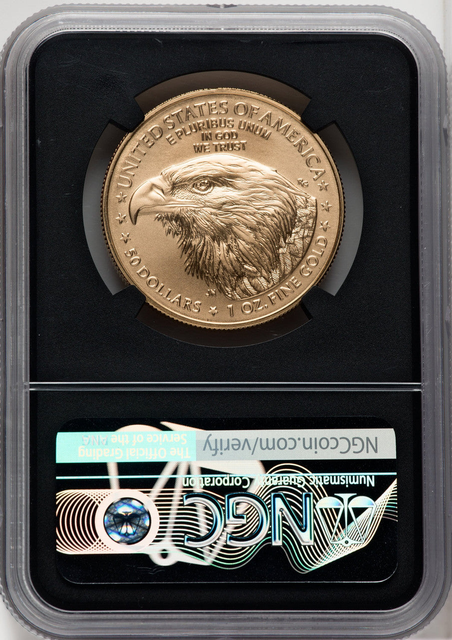 2021-W One-Ounce Gold Eagle Type Two Burnished First Strike Gold Foil NGC MS70