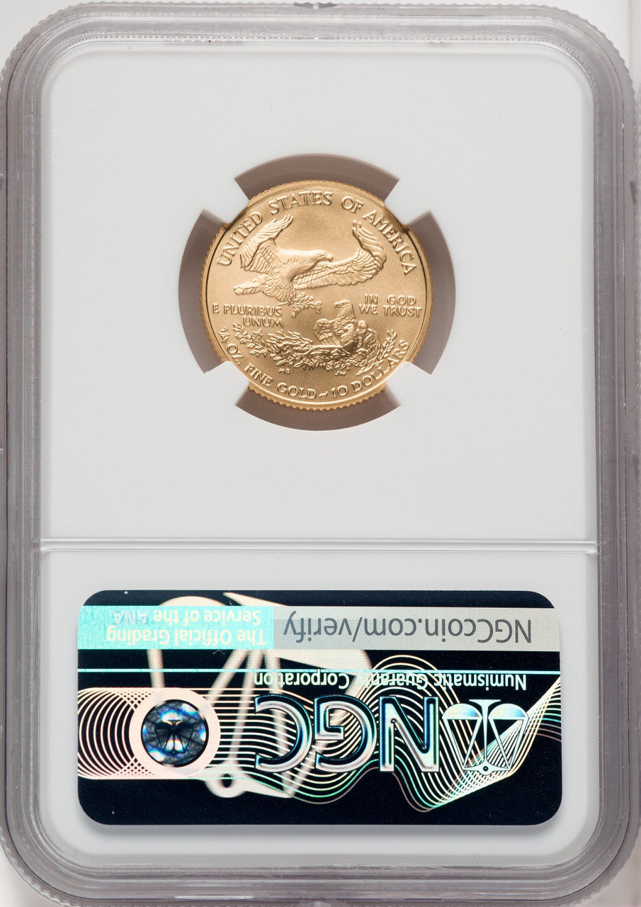 2008-W $10 Quarter-Ounce Gold Eagle Mike Castle NGC MS70
