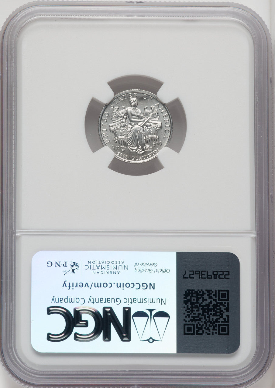 2006-W 4-Coin Set Burnished Platinum Eagles NGC MS70 Thomas Uram Signed