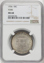 1936 50C York Commemorative Silver NGC MS68 (506030005)