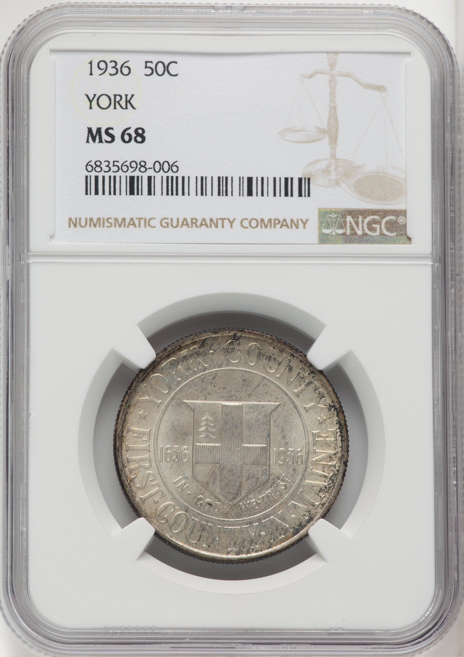 1936 50C York Commemorative Silver NGC MS68 (506030005)