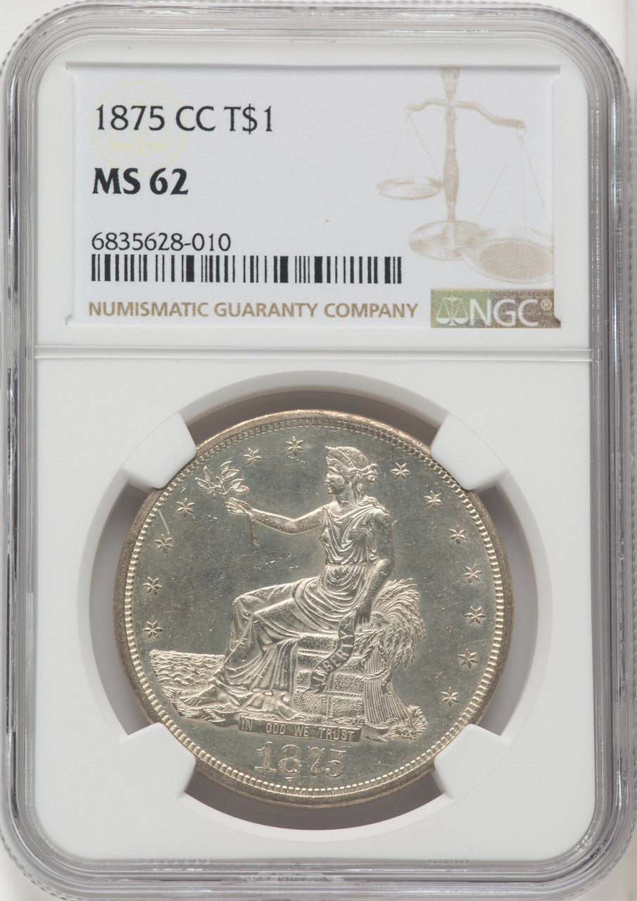 1875-CC T$1 Trade Dollar NGC MS62