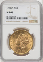 1868-S $20 Liberty Double Eagle NGC MS61
