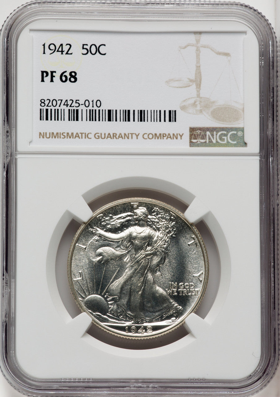 1942 50C Proof Walking Liberty Half Dollar NGC PR68 (766974004)
