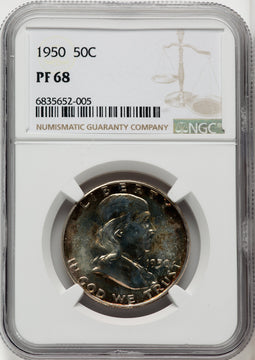1950 50C Proof Franklin Half Dollar NGC PR68