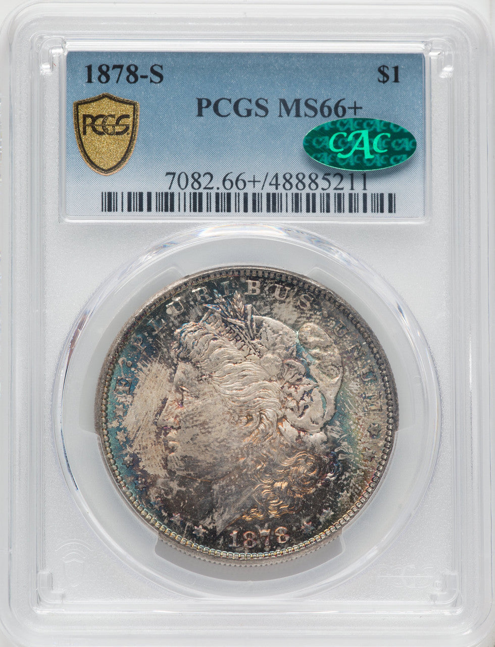 1878-S $1 CAC Morgan Dollar PCGS MS66+