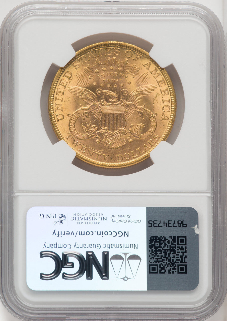 1893 $20 CAC Liberty Double Eagle NGC MS63