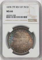1878 7TF Reverse of 1878 Morgan Dollar NGC MS66