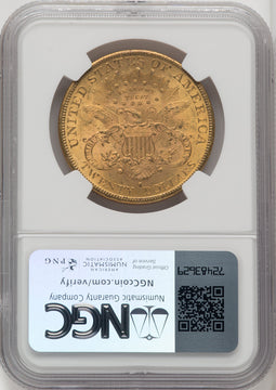 1892-S $20 CAC Liberty Double Eagle NGC MS63