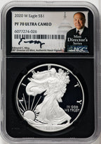 2020-W S$1 Silver Eagle NGC PF70 Ed Moy Signed