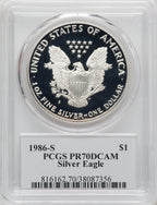 1986-S Silver Eagle General George W. Casey Jr. DCAM PCGS PR70