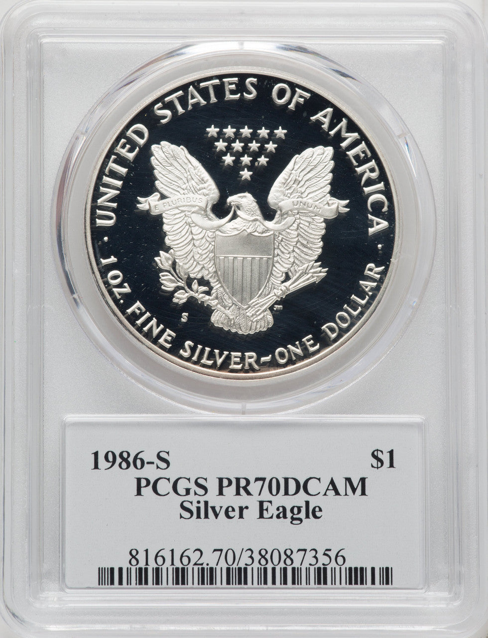 1986-S Silver Eagle General George W. Casey Jr. DCAM PCGS PR70