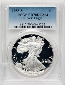 1988-S S$1 Silver Eagle PCGS PR70